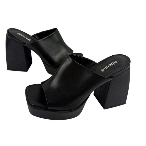 *Vtg 90s Y2K Abound Nevada Chunky Platform Heels Womens 7.5 Black Friends Phoebe - Picture 9 of 14